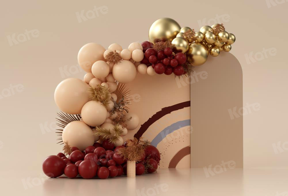 Kate Boho Luftballons Hintergrund Cake Smash Hochzeit Gold von Uta Mueller Photography