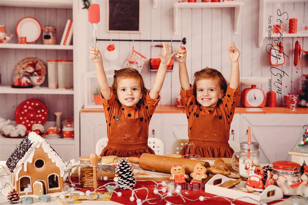 Kate  Schnee Winter  Weihnachten Küche Fotografie Hintergrund Christmas kitchen - Kate Backdrop.de