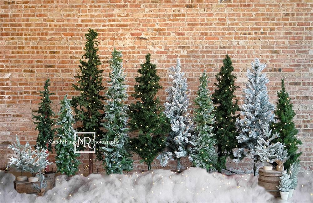 Kate Weihnachten Hintergrund Backstein Bäume von Mandy Ringe Photography