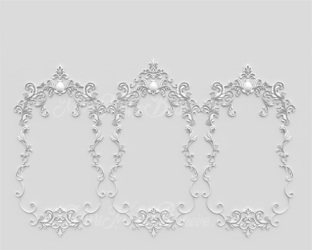 Kate elegant Barock Hintergrund Alles Weiße Wand von Mini MakeBelieve - Kate Backdrop.de