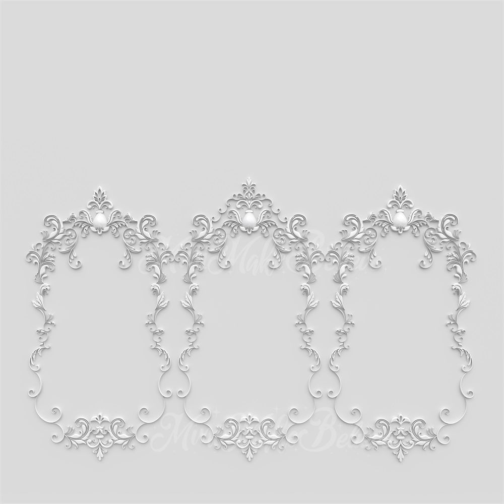 Kate elegant Barock Hintergrund Alles Weiße Wand von Mini MakeBelieve - Kate Backdrop.de