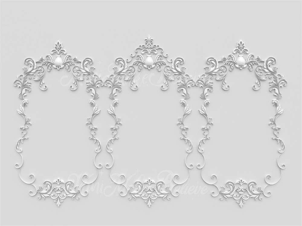 Kate elegant Barock Hintergrund Alles Weiße Wand von Mini MakeBelieve - Kate Backdrop.de