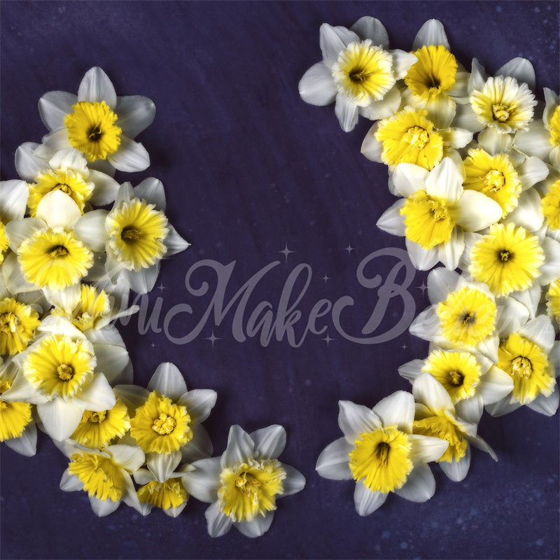 Kate Fine Art Blumenhintergrund Narzissen Neugeborene Mutterschaft von Mini MakeBelieve - Kate Backdrop.de