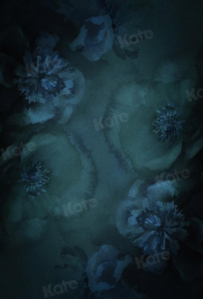 Kate Fine Art Blume blau-grüner Hintergrund von GQ - Kate Backdrop.de