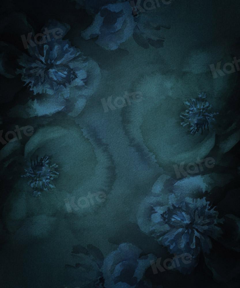 Kate Fine Art Blume blau-grüner Hintergrund von GQ