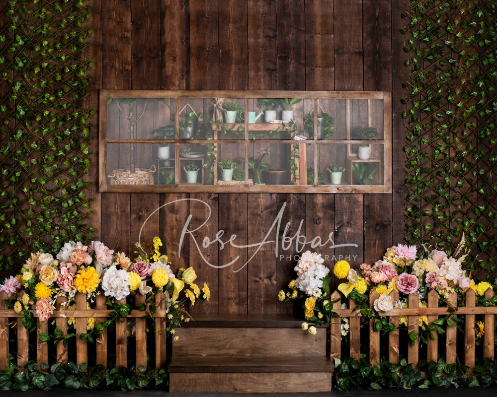 Kate Blumen Wand Hintergrund Frühling Grüne Blätter von Rose Abbas - Kate Backdrop.de