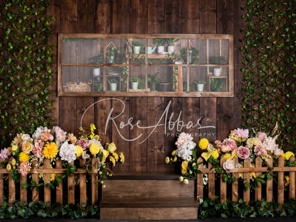 Kate Blumen Wand Hintergrund Frühling Grüne Blätter von Rose Abbas - Kate Backdrop.de