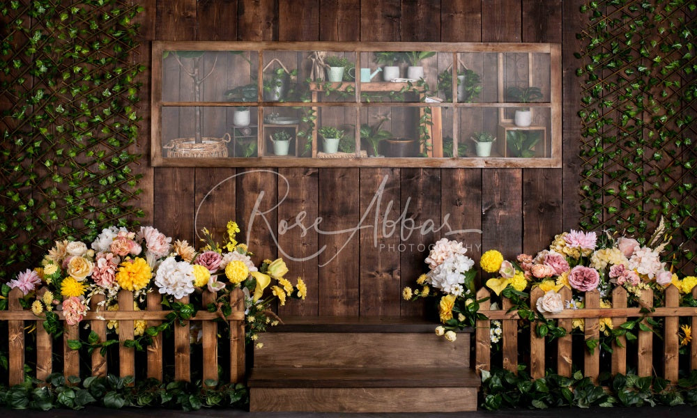 Kate Blumen Wand Hintergrund Frühling Grüne Blätter von Rose Abbas - Kate Backdrop.de