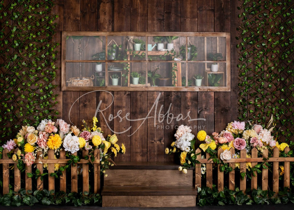 Kate Blumen Wand Hintergrund Frühling Grüne Blätter von Rose Abbas - Kate Backdrop.de