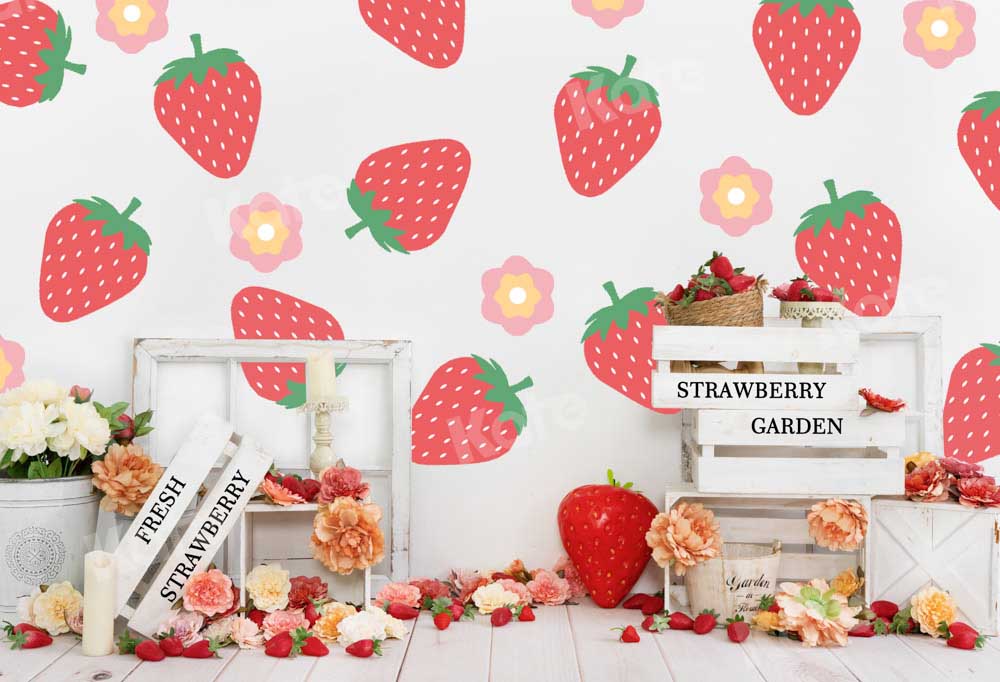 Kate Erdbeeren Hintergrund Sommer Blumen von Uta Mueller Photography