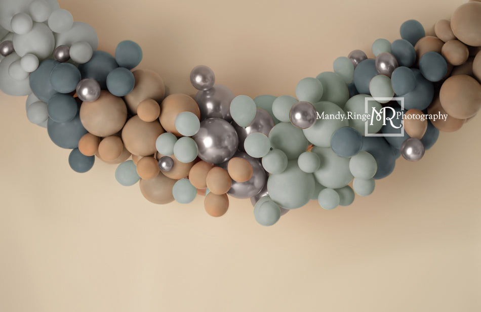 Kate blau Boho Hintergrund Luftballons Geburtstag von Mandy Ringe Photography - Kate Backdrop.de