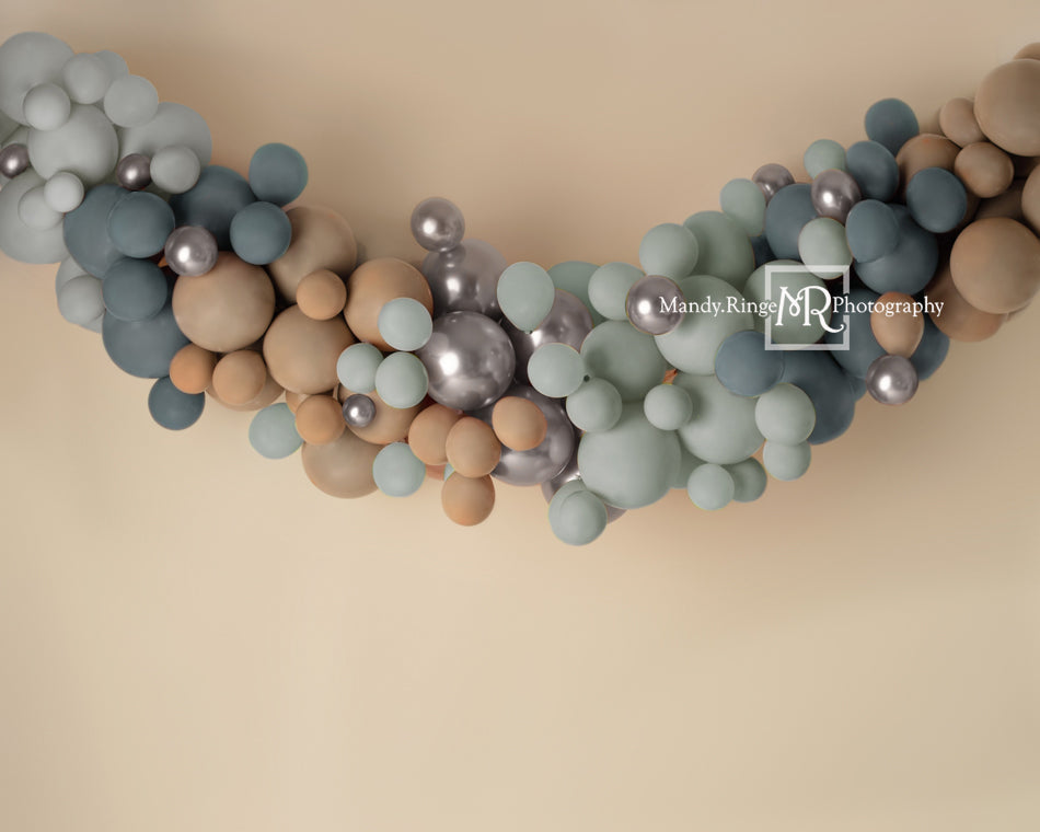 Kate blau Boho Hintergrund Luftballons Geburtstag von Mandy Ringe Photography - Kate Backdrop.de