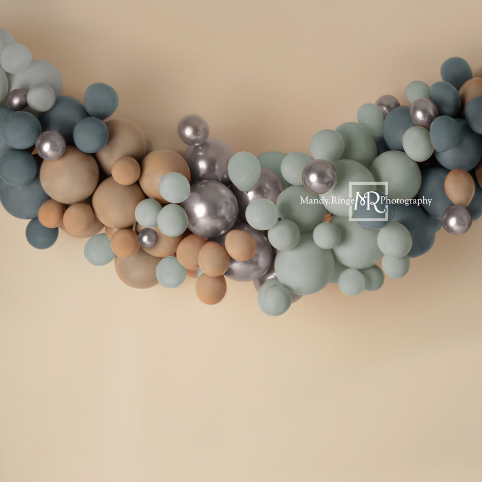 Kate blau Boho Hintergrund Luftballons Geburtstag von Mandy Ringe Photography - Kate Backdrop.de