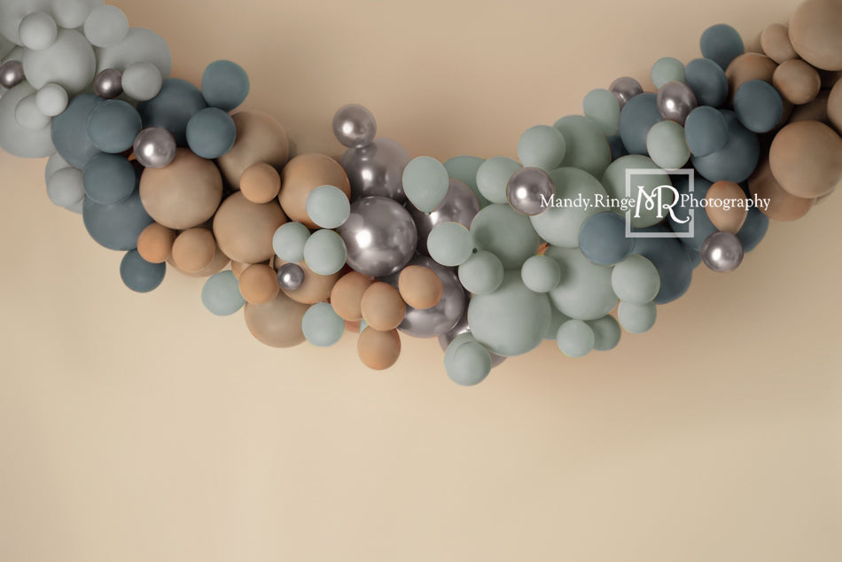 Kate blau Boho Hintergrund Luftballons Geburtstag von Mandy Ringe Photography - Kate Backdrop.de