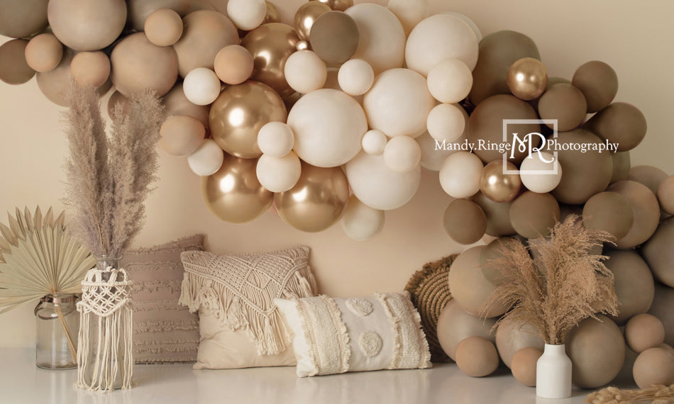 Kate Muttertag Boho Ballons Hintergrund Makramee Kissen von Mandy Ringe Photography - Kate Backdrop.de