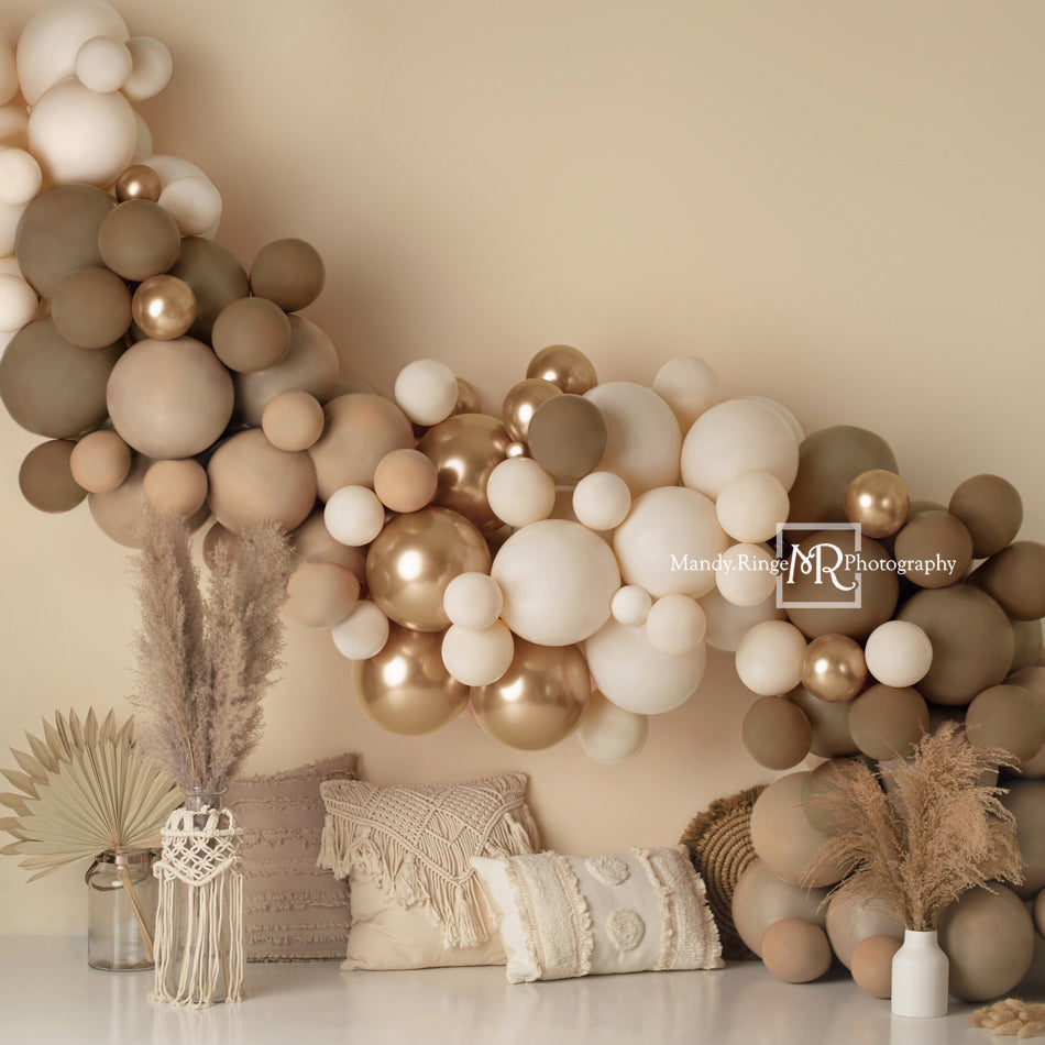 Kate Muttertag Boho Ballons Hintergrund Makramee Kissen von Mandy Ringe Photography - Kate Backdrop.de