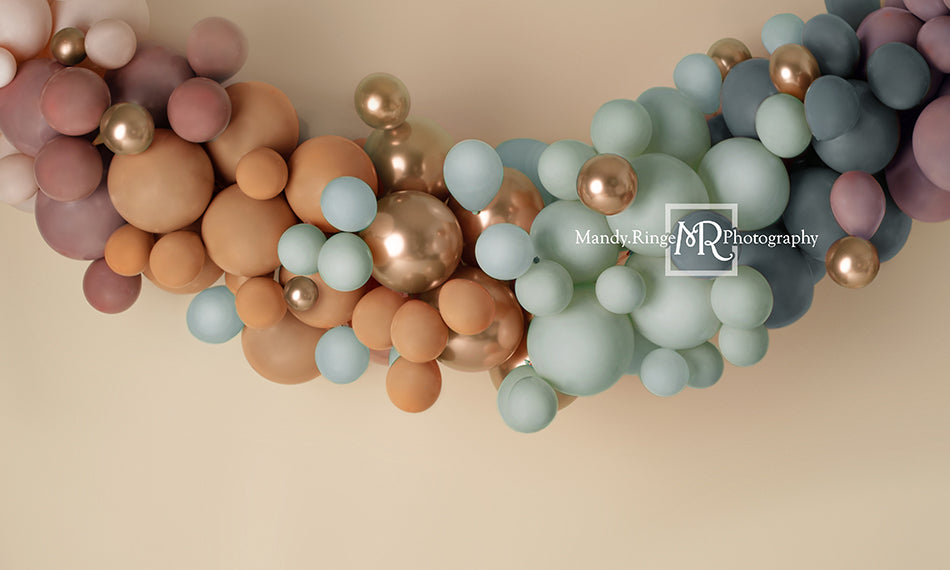 Kate Regenbogen Boho Hintergrund Luftballons Geburtstag von Mandy Ringe Photography - Kate Backdrop.de