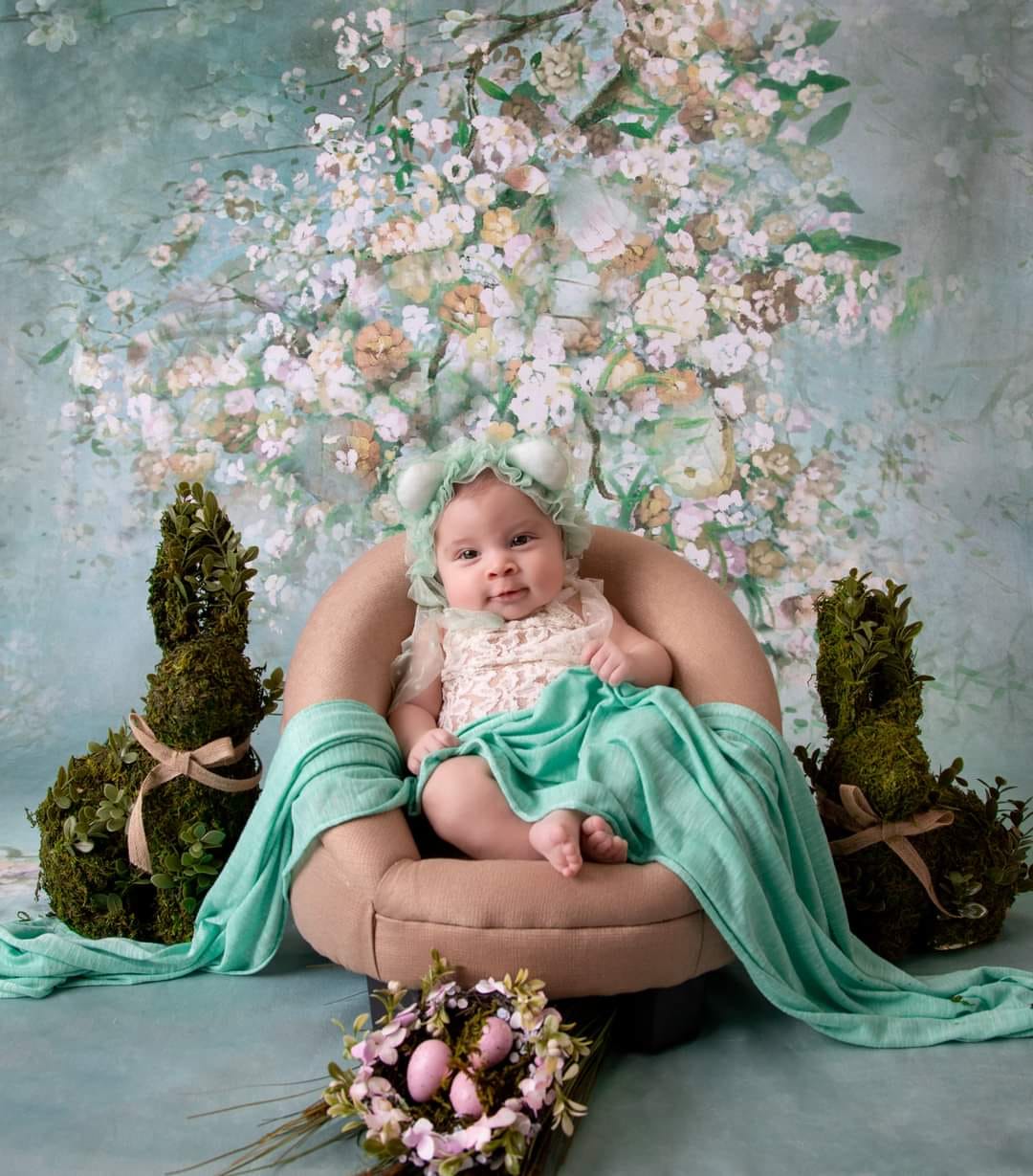 Kate ähnlich Malerei grüner Frühlings Blumen Hintergrund - Kate Backdrop.de