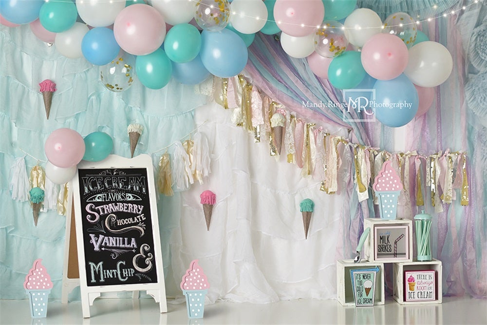 Kate Geburtstag Luftballons Vorhang Party Hintergrund von Mandy Ringe Photography