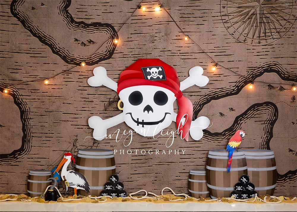 Kate Piratahoy Sommer Hintergrund Cake Smash Geburtstag  von Megan Leigh Photography