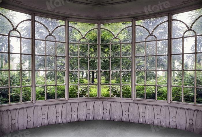 Kate Landschaft Fenster Hintergrund Grüne Pflanzen für die Fotografie Hochzeit - Kate Backdrop.de