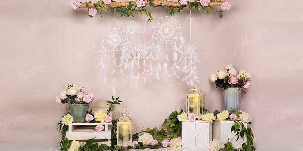 Kate Frühling / Muttertag rosa Rose Boho Hintergrund von Emetselch - Kate Backdrop.de