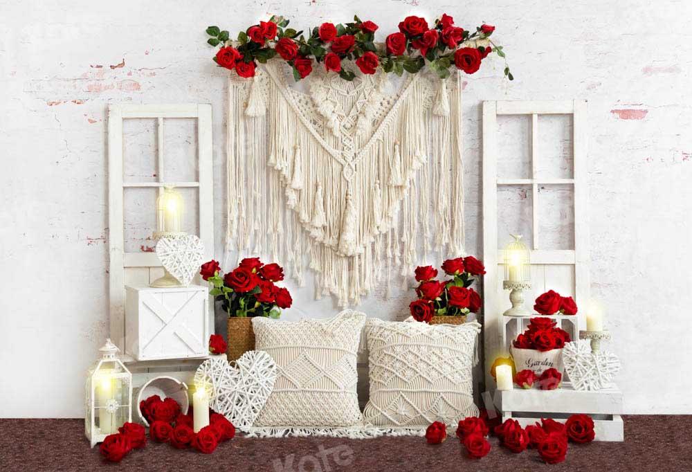 Kate Valentinstag Hintergrund Boho Rose Kerze  von Emetselch - Kate Backdrop.de