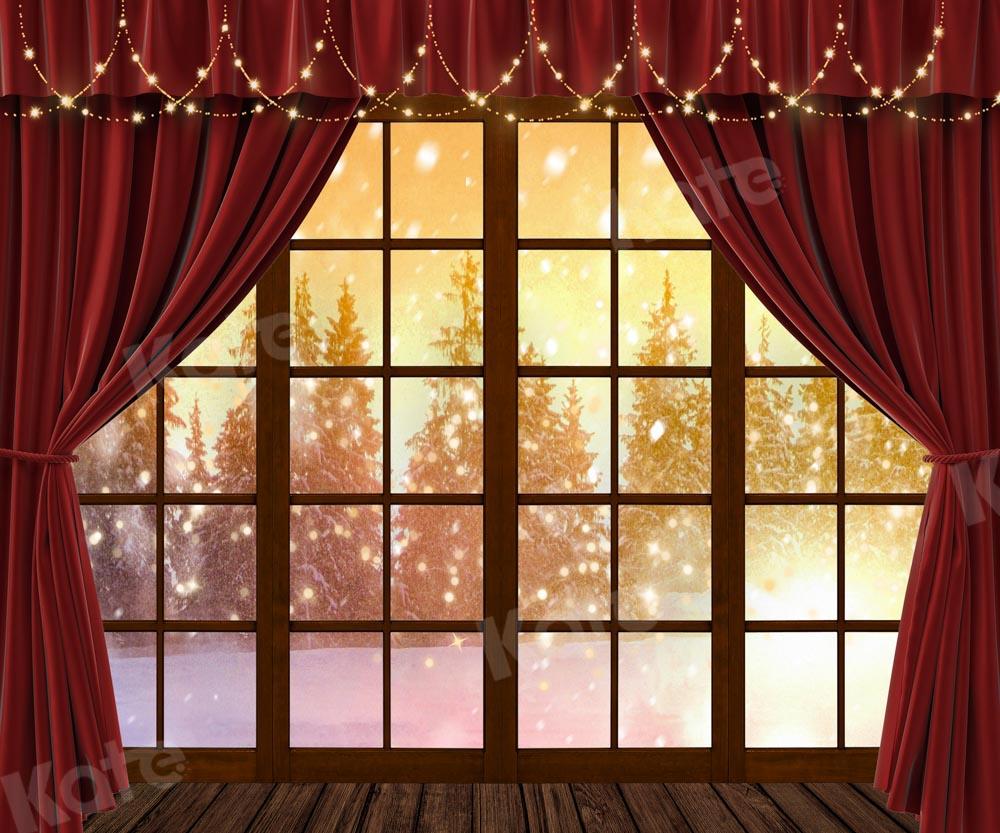Kate Winter Hintergrund Schnee Fenster Vorhang  von Chain Photography - Kate Backdrop.de