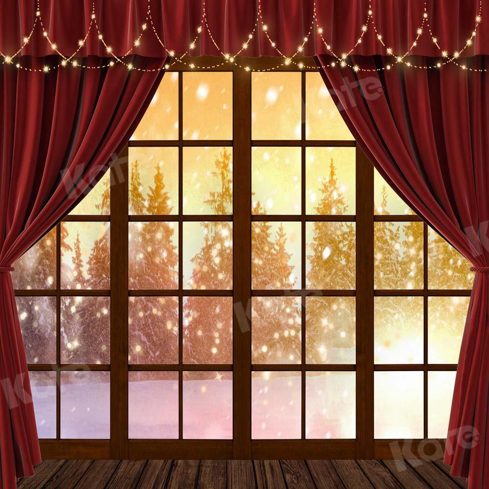 Kate Winter Hintergrund Schnee Fenster Vorhang  von Chain Photography - Kate Backdrop.de