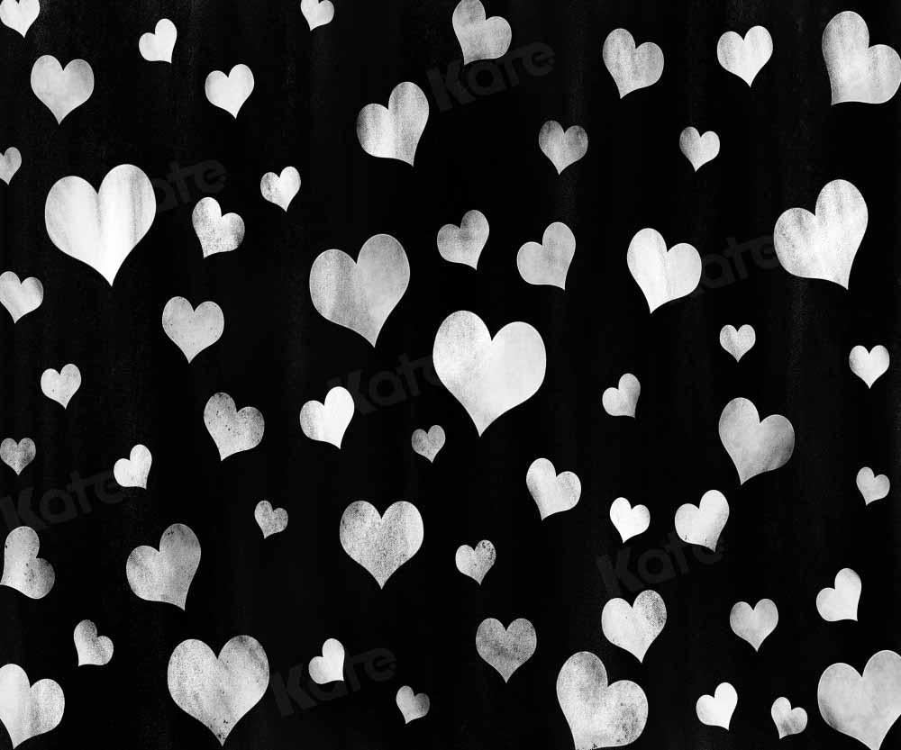 Kate Schwarzer Valentinstag Hintergrund Liebe Herzform von Chain Photography