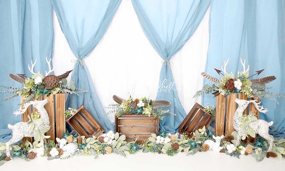 Kate Blauer Hintergrund Geburtstag Kinder Vorhang von Krystle Mitchell Photography - Kate Backdrop.de