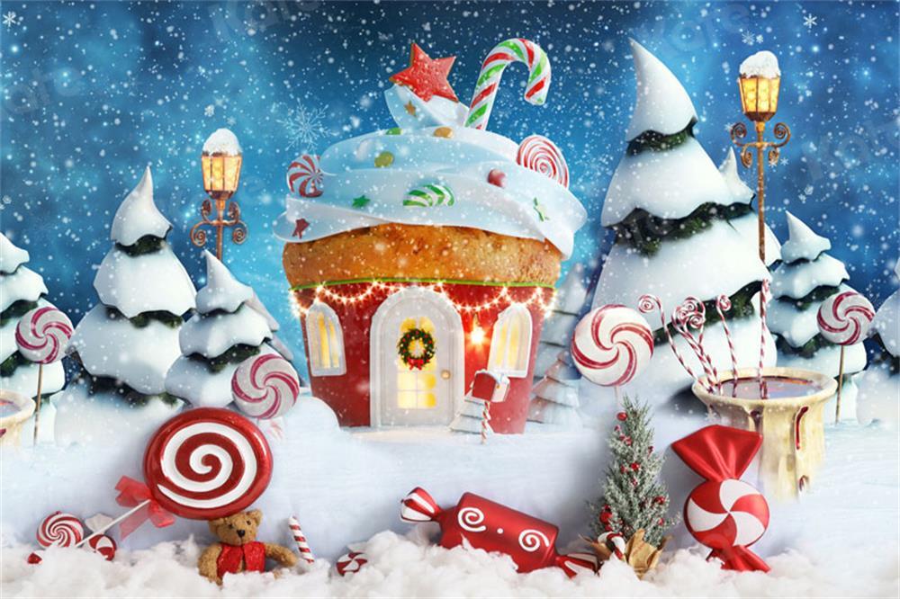 Kate Weihnachten Hintergrund Tasse Kuchen Hütte heißer Kakao für Fotografie