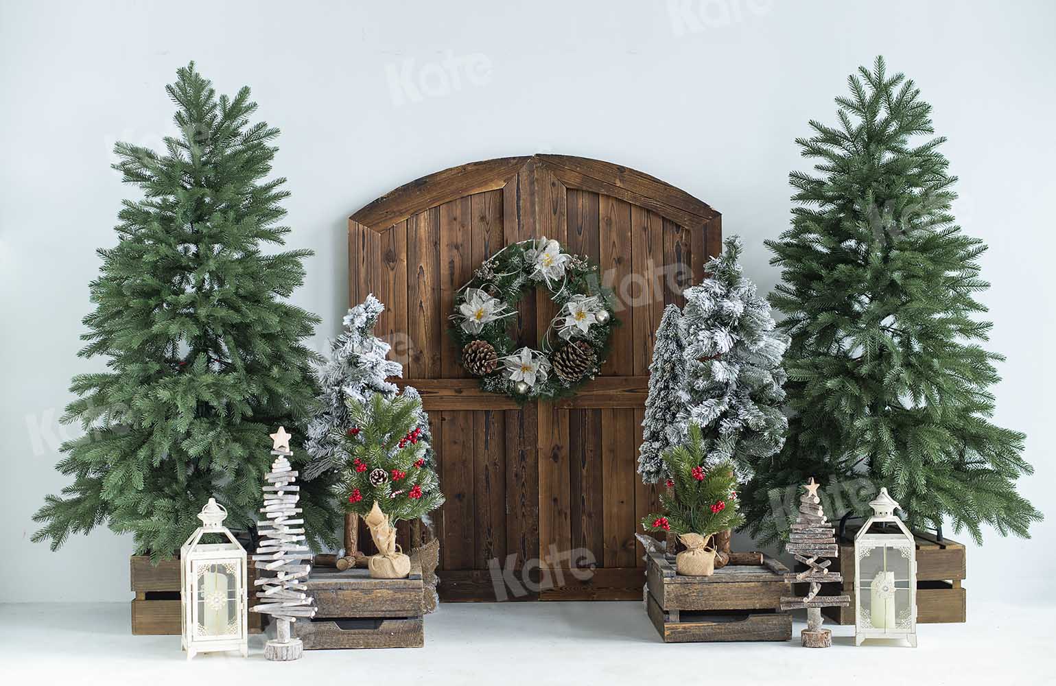 Kate Weihnachten Baum Scheunentor Hintergrund von Emetselch - Kate Backdrop.de