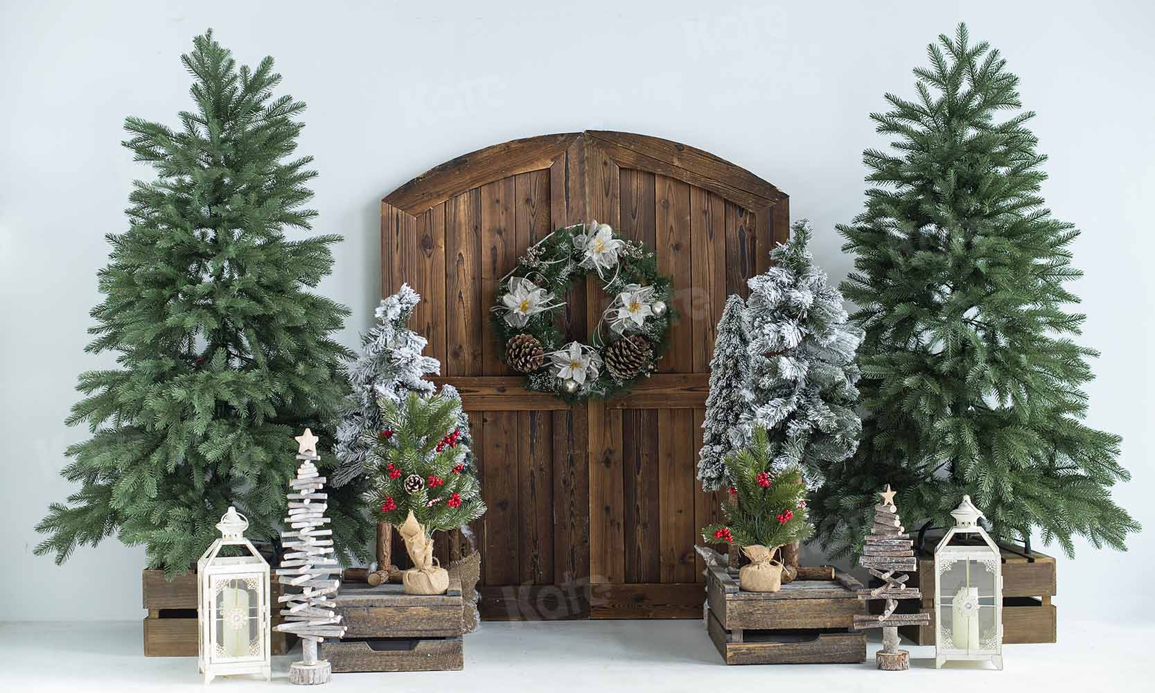 Kate Weihnachten Baum Scheunentor Hintergrund von Emetselch - Kate Backdrop.de