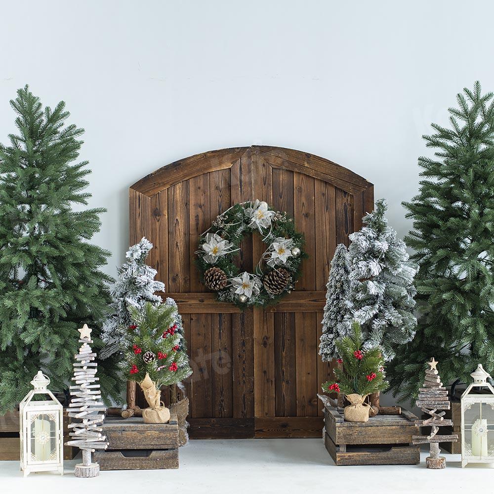 Kate Weihnachten Baum Scheunentor Hintergrund von Emetselch - Kate Backdrop.de
