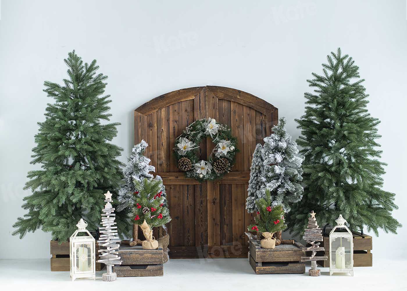 Kate Weihnachten Baum Scheunentor Hintergrund von Emetselch - Kate Backdrop.de