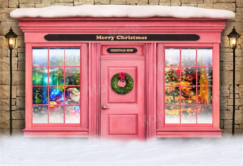 Kate Weihnachten Geschäft Winter rosa Hintergrund für die Fotografie