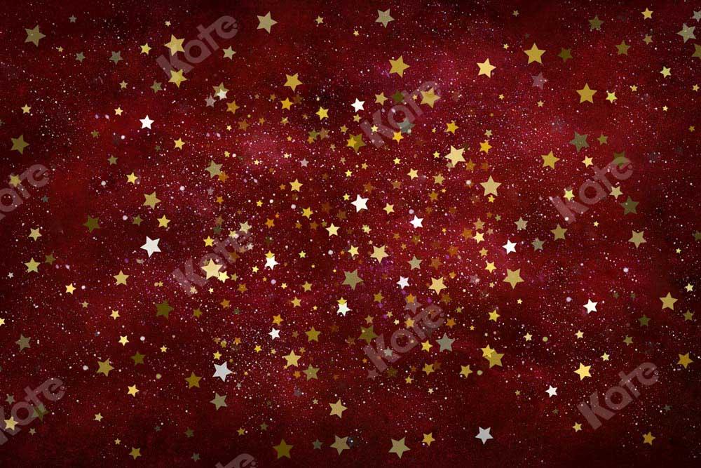 Kate Weihnachten rot Sterne Hintergrund Neugeborenes von Chain Photography - Kate Backdrop.de