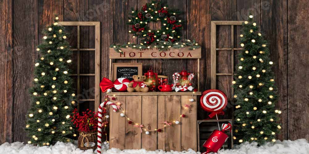 Kate Weihnachten Baum Hintergrund Winter Hot Cocoa von Emetselch - Kate Backdrop.de