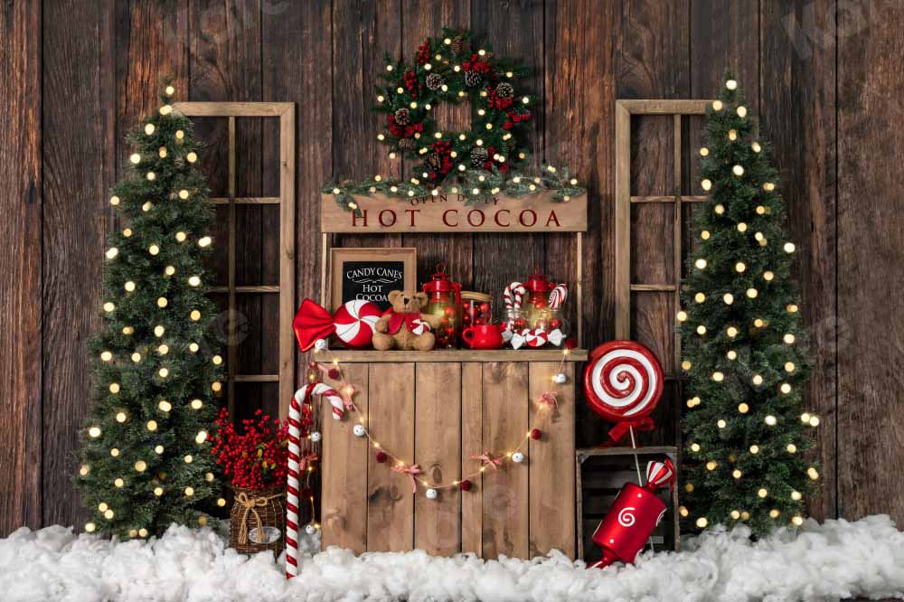 Kate Weihnachten Baum Hintergrund Winter Hot Cocoa von Emetselch - Kate Backdrop.de