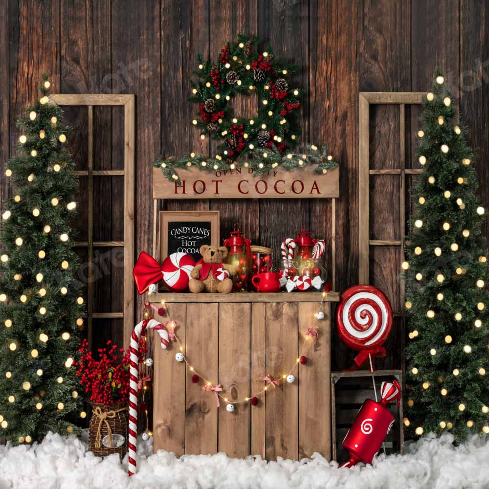 Kate Weihnachten Baum Hintergrund Winter Hot Cocoa von Emetselch - Kate Backdrop.de