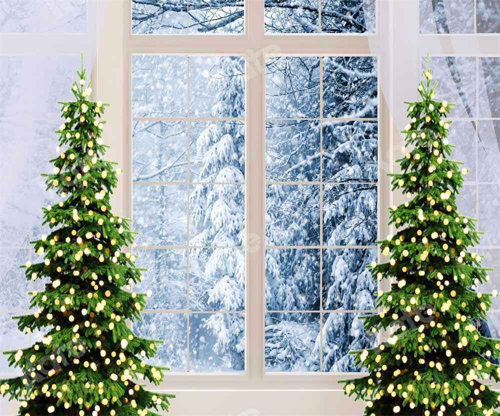 Kate Weihnachten Fenster Hintergrund Winter Schnee Szene  von Chain Photography