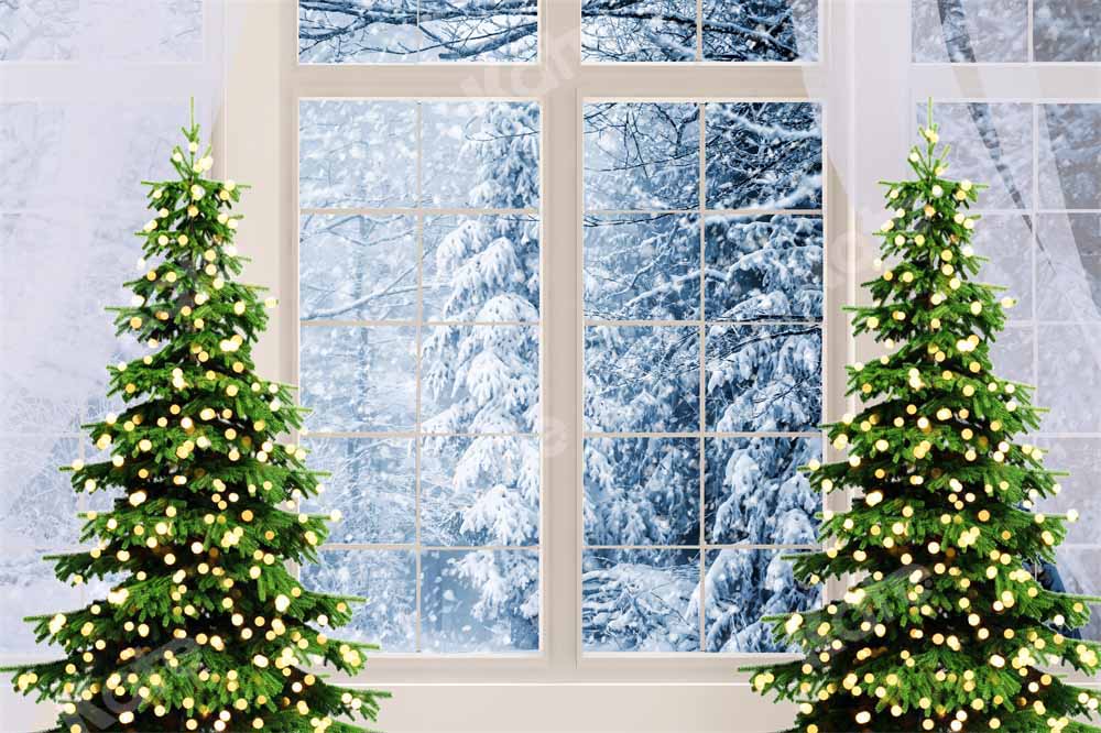 Kate Weihnachten Fenster Hintergrund Winter Schnee Szene  von Chain Photography - Kate Backdrop.de