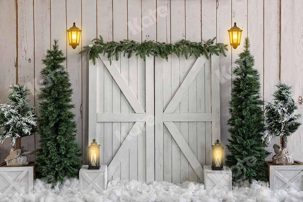 Kate Weihnachten Holz Hintergrund Winter Scheunentor von Emetselch - Kate Backdrop.de