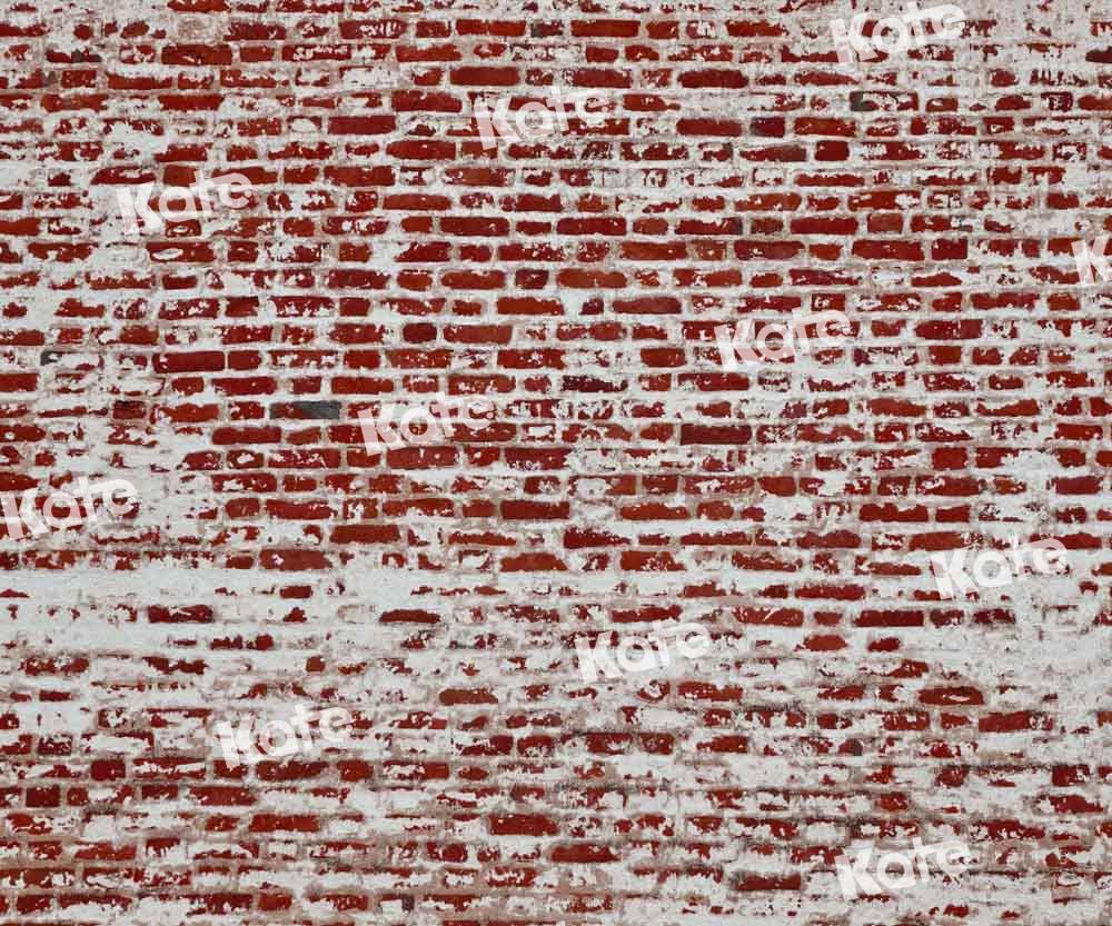 Kate roter baufälliger Backsteinmauer Hintergrund von Chain Photography