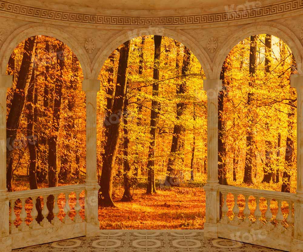 Kate Herbst Holz Wald Tür Hintergrund von Chain Photography - Kate Backdrop.de