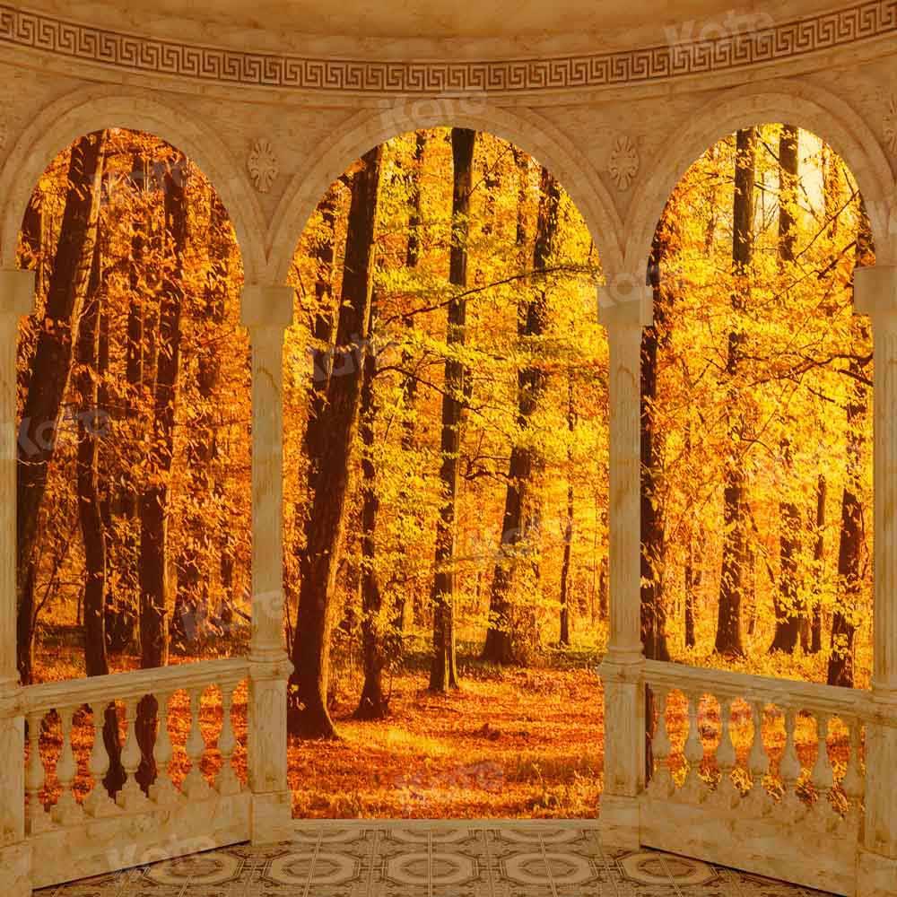 Kate Herbst Holz Wald Tür Hintergrund von Chain Photography