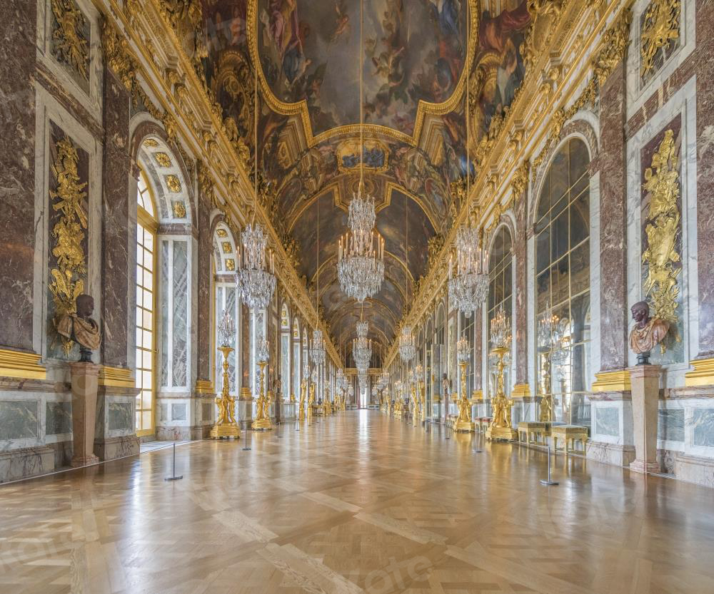 Kate Spiegelsaal und Hochzeit vor dem Schloss Versailles Hintergrund Gebäude Bühne