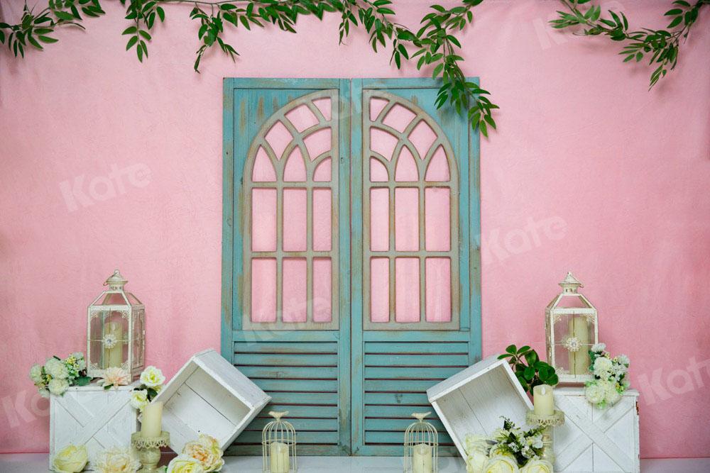 Kate Rosa Prinzessin Zimmer Hintergrund Blau Holz Tür von Emetselch - Kate Backdrop.de