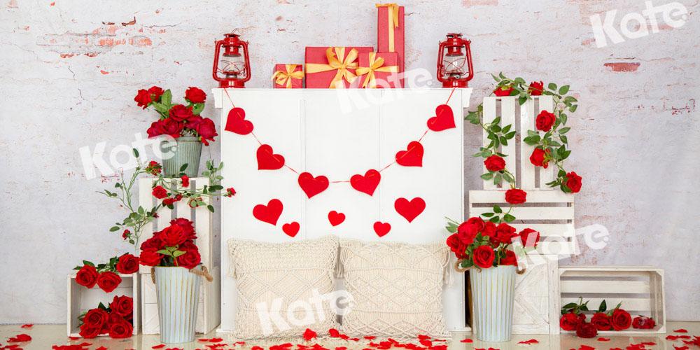 Kate Rose Valentinstag Hintergrund backstein von Emetselch - Kate Backdrop.de